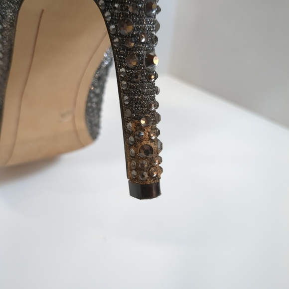 INC Ignacio womens pointed toe side zip rhinestone dark pewter boots size 7-1/2M - Picture 10 of 16